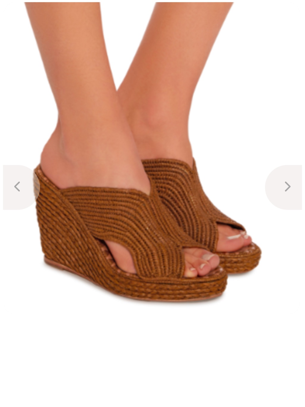 Braided Brown Wedge Slide Sandals